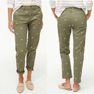 J.Crew Factory Daisy print high-rise girlfriend chino pant size 8 NWT